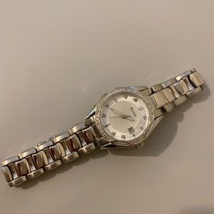 Bulova Stainless Steel Watch w/Diamonds